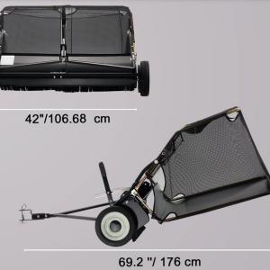 Vontatható fű- és lombseprő gyeptraktorhoz, 107 cm, 340 liter, állítható seprési magasság