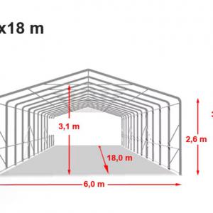 Wikinger Ponyvagarázs mobilgarázs , 6x18m, PVC ponyva, sötét zöld