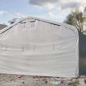 Wikinger Ponyvagarázs mobilgarázs autógarázs 6x6m, PVC ponyva szürke