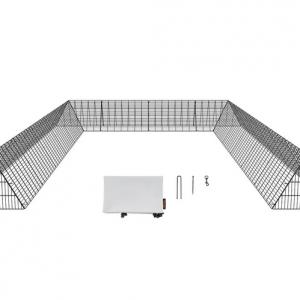 XXL Kültéri hordozható csirkealagút, tyúkkifutó, legeltető szett sarokkerettel – 2 darabos készlet, 600 x 400 x 61,5 cm