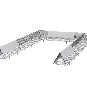 XXL Kültéri hordozható csirkealagút, tyúkkifutó, legeltető szett sarokkerettel – 2 darabos készlet, 600 x 400 x 61,5 cm