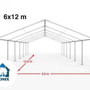 XXL Premium Pavilon, sörsátor  parti sátor rendezvénysátor 6x12 m ponyva PE 450 fehér (72m2)