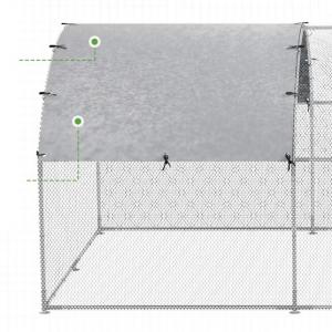 XXL Tyúkketrec, tyúkól kültéri baromfiház naptetővel 15,96 m2