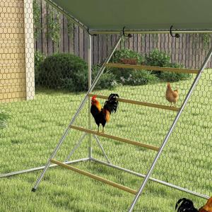 XXL Tyúkketrec, tyúkól tetővel, biztonsági zárral – 300 × 800 × 200 cm (24x30 tyúk részére) létrával