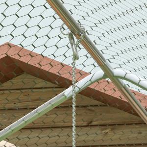 XXL Tyúkketrec, tyúkól tetővel, biztonsági zárral – 300 × 800 × 200 cm (24x30 tyúk részére) létrával