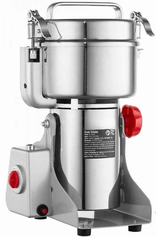 Fűszermalom, gabonadaráló, fűszerdaráló gép rozsdamentes acél - 1000 g- 3000W