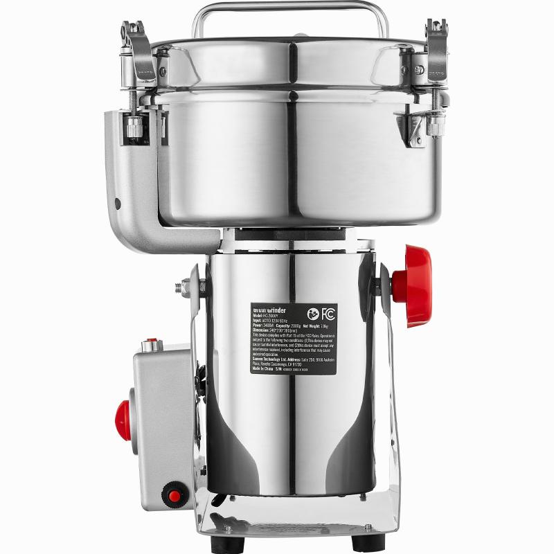 Fűszermalom, gabonadaráló, fűszerdaráló gép rozsdamentes acél - 2000 g- 3400W