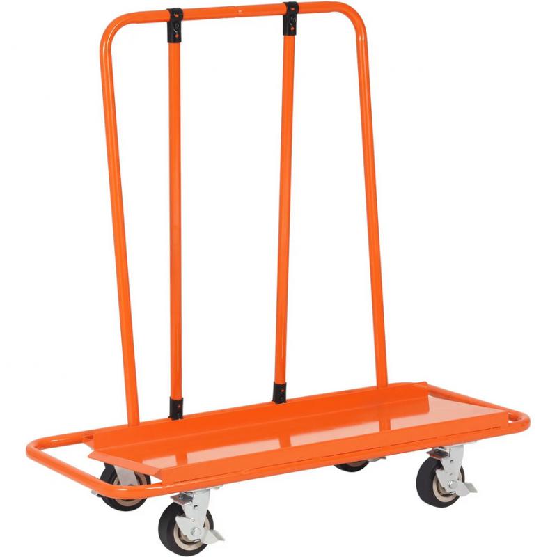 Gipszkarton szállítókocsi 1360 kg teherbírású  – nagy teherbírású acél panelkocsi 1150 × 554 mm-es rakfelülettel és 127 mm-es forgó kerekekkel