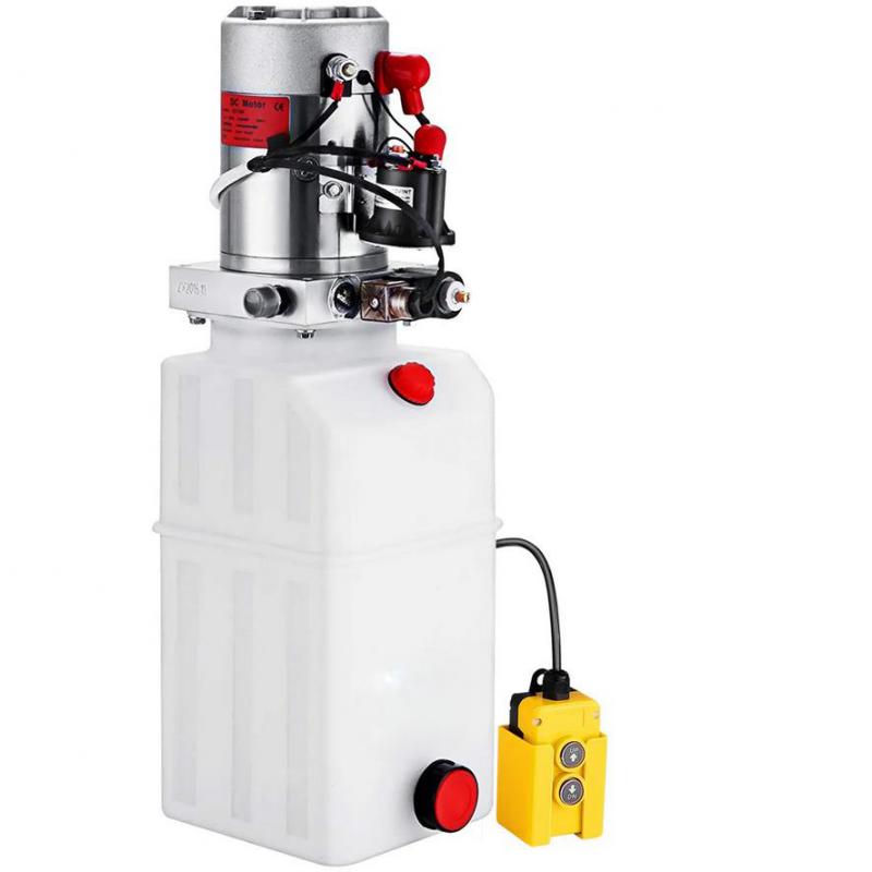 Hidraulikus szivattyú 12V DC, 6 L tartály – egyszeres működésű