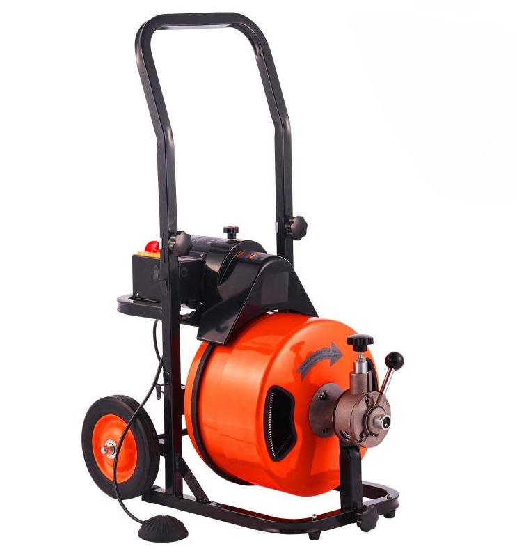 Ipari csőtisztító gép, csőgörény csatornatisztító gép – Lefolyótisztító gép – 30,5 m x Ø12,7 mm automata adagolás