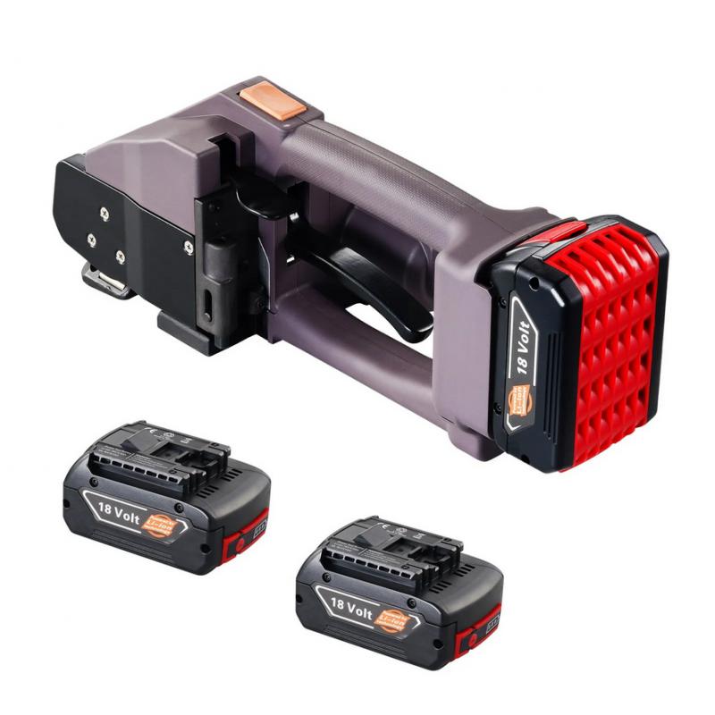 Ipari  pántológép PP és PET pántszalagokhoz (10–19 mm) – 800–5000 N feszítőerővel, nagy kapacitású akkumulátorral