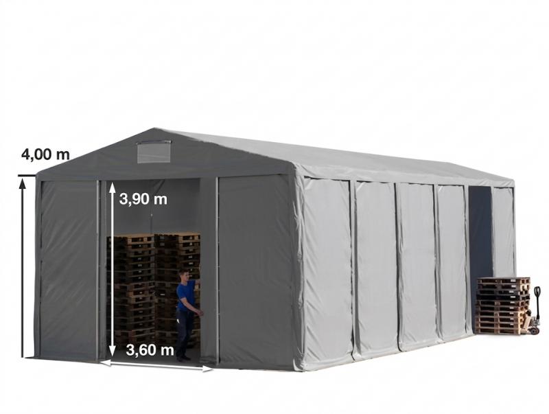 Ipari raktársátor 8x24 m, 4 m oldalmagasság, tolókapuval, PVC ponyva