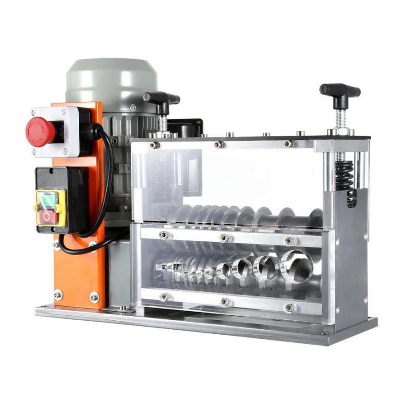 Kábelhántóló, vezetékcsupaszító gép – 750 W teljesítmény, kb. 30 m/perc sebesség, 1,5–40 mm kábelátmérőhöz, ipari alumínium kivitel