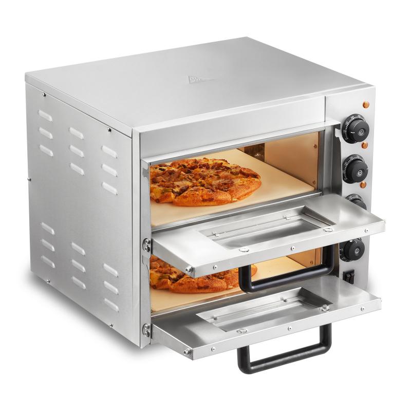 Két szintes  pizzasütő – 35,5 cm átmérő, 50-350 °C hőmérséklet-tartomány
