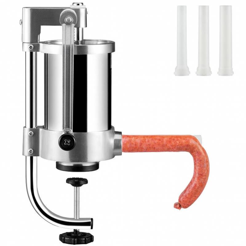 Kézi kolbásztöltő, 3 töltőcsővel, 3 literes