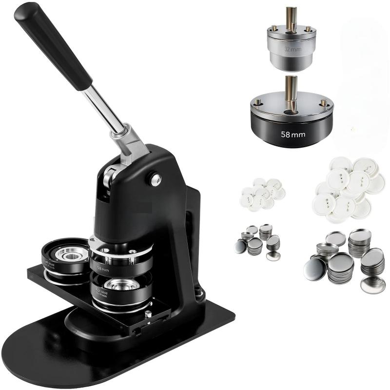 Kitűző készítő gép – 58mm-32mm, 500 db gombbal
