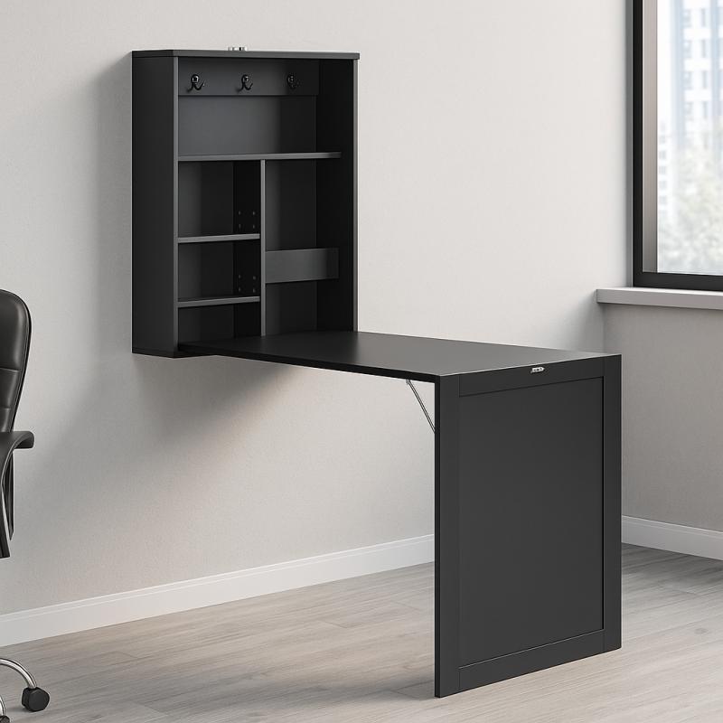 Lehajtható asztal falra szerelhető fekete