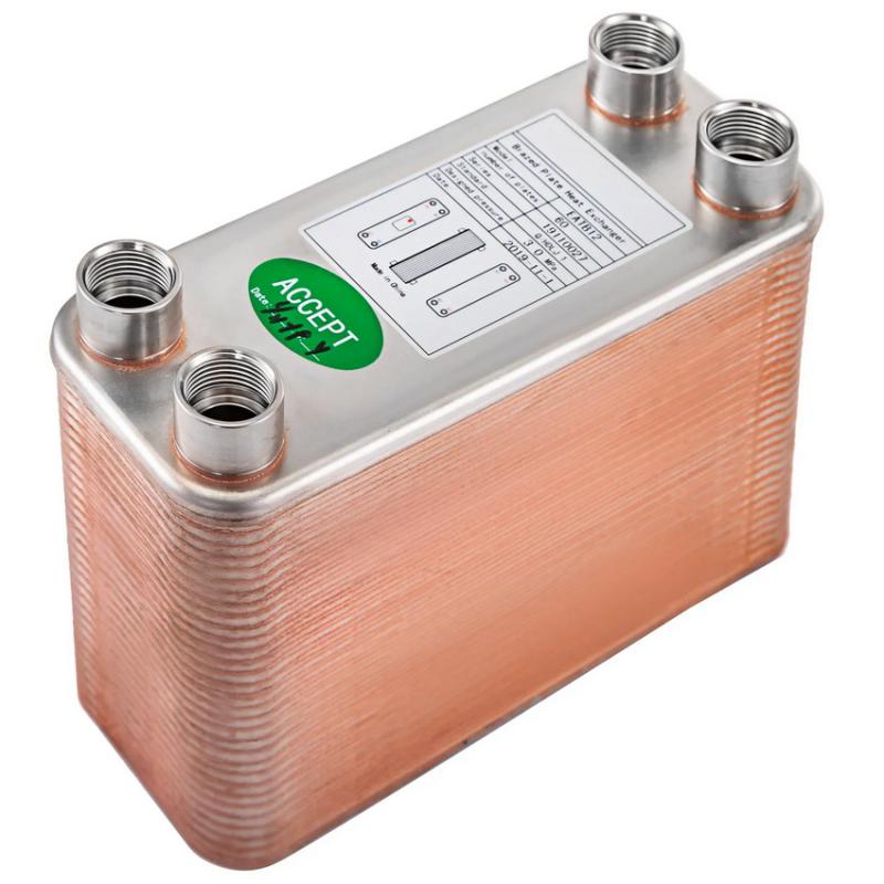 Lemezes hőcserélő 1/2″ BSP FPT csatlakozással – 60 lemezes rozsdamentes acél kivitel hidraulikus fűtési rendszerekhez