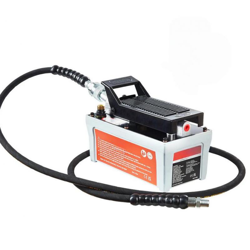 Levegős hidraulikus lábpumpa, 1,6 l, 700 bar, szürke