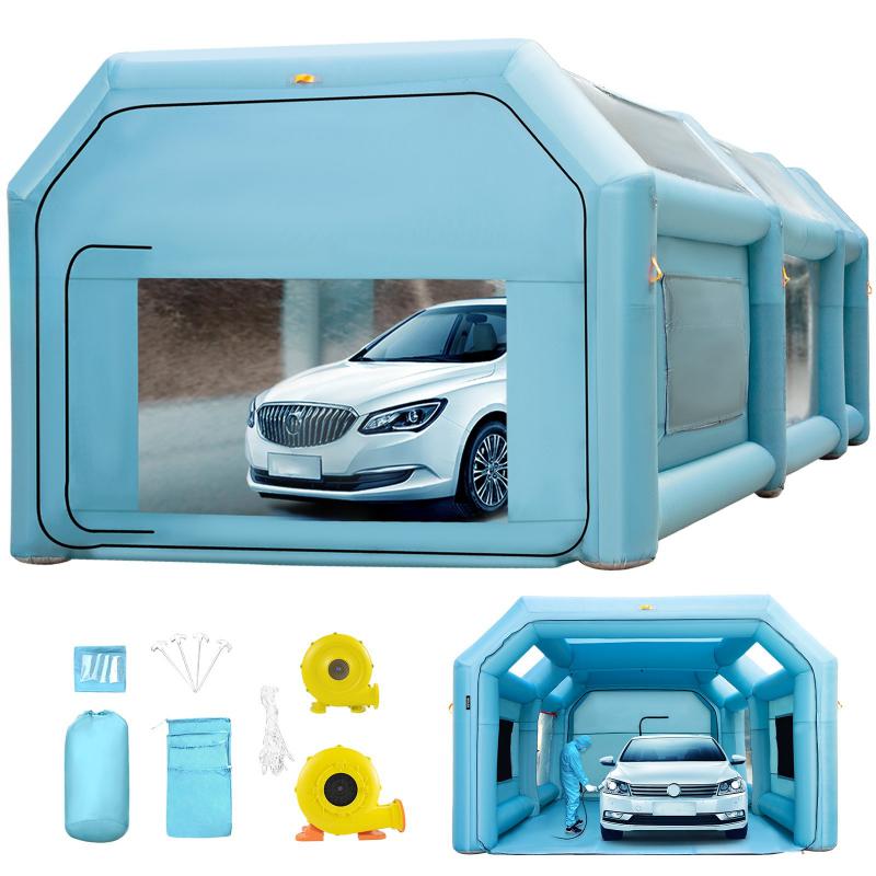 Mobil felfújható festőfülke, festő sátor légfúvóval – 8x4x3m, ventilátor teljesítmény 950W