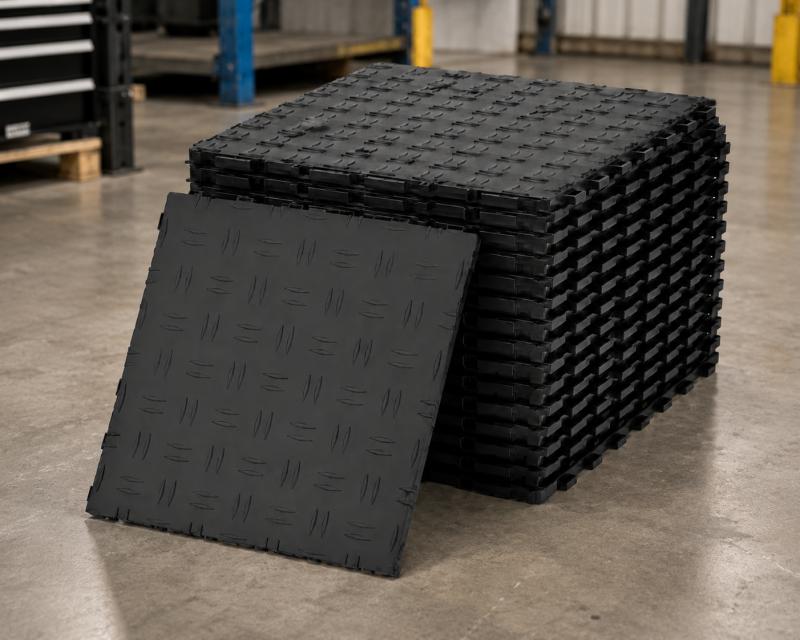 Moduláris garázspadló burkolólap készlet, 30,5 × 30,5 cm, fekete 50 db