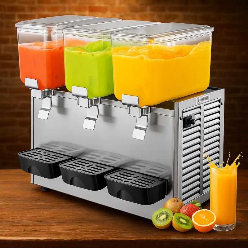Multifunkcionális gyümölcslé-adagoló hidegital automata termosztát vezérlővel 3 tartályos
