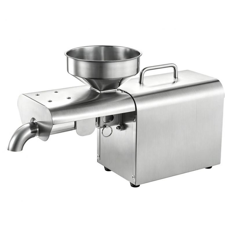 Olajprés 750 W – 3,75 kg/óra kapacitású automata elektromos olajkivonó, 50–300 °C meleg préseléshez,
