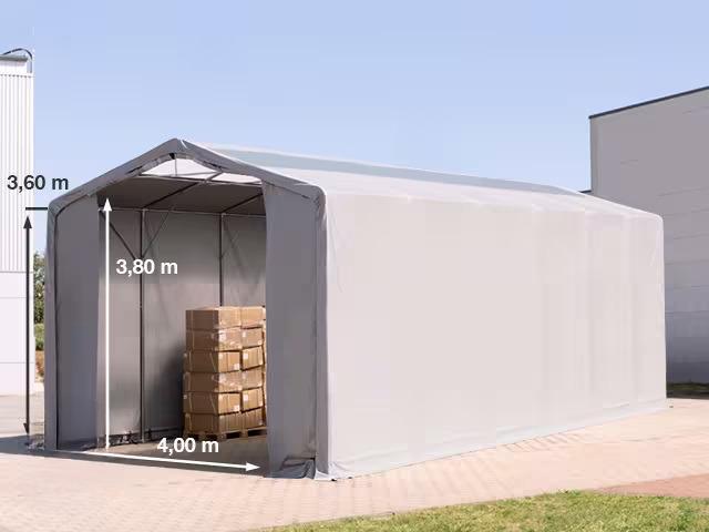 Outlander ponyva csarnok 6x12m  oldalmagasság 3,60 m cipzáras kapuval és tetőablakkal, ponyva PVC szürke