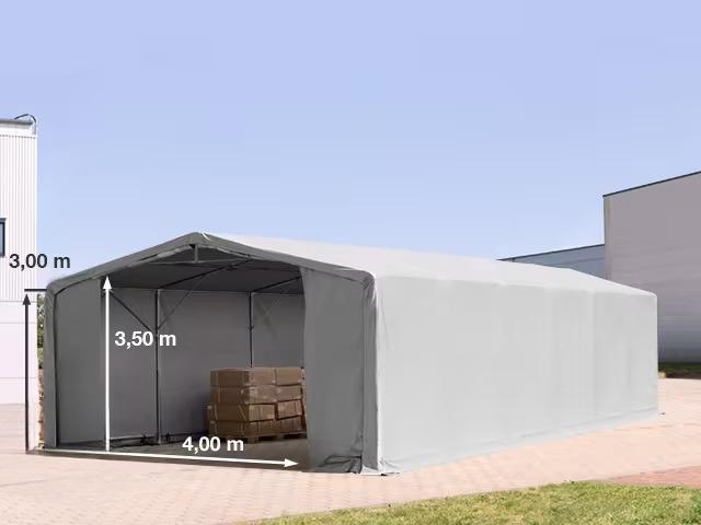 Outlander raktársátor ipari tárolósátor ponyva csarnok  8x12m oldalmagasság 3,00m cipzáras kapuval,  ponyva PVC   szürke