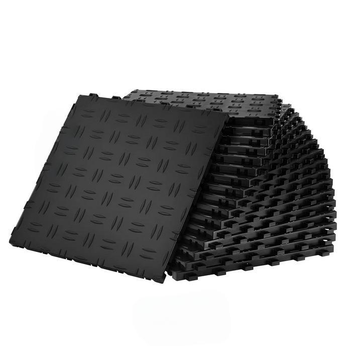 Padozat, padló  50 db – 30 x 30 x 1,35 cm, csúszásmentes, kétoldalas textúrájú, fekete (4,5 m²)