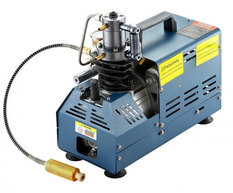 PCP légkompresszor 1800 W, 220 V, 4500 PSI / 30 MPA / 300 bar, vízhűtéses, automatikus nyomáskioldással