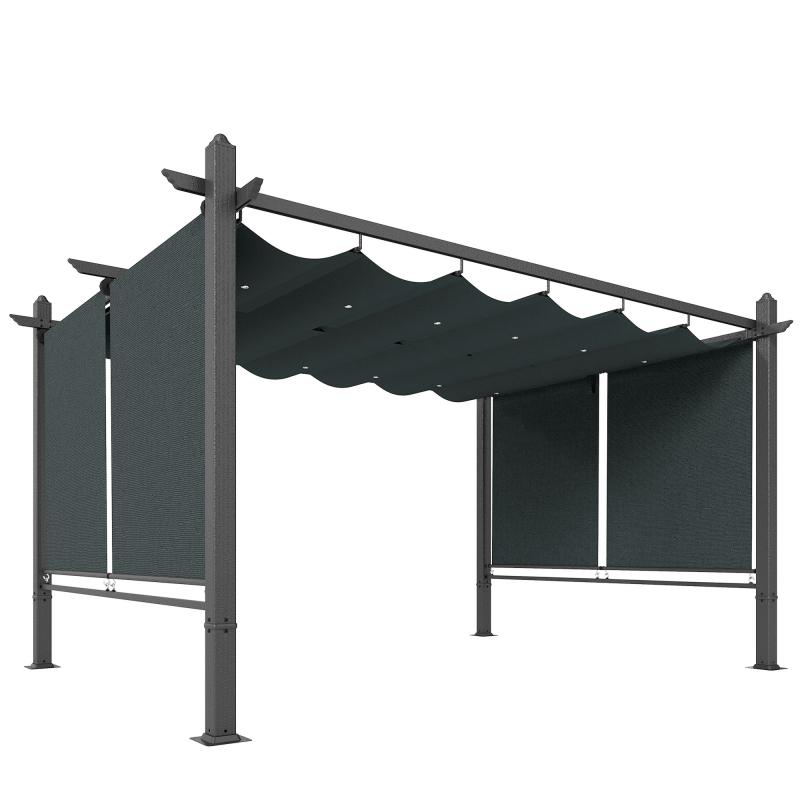 Pergola 3 × 4 m tolótetővel, behúzható rolókkal, UV50+ védelemmel és alumínium vázzal