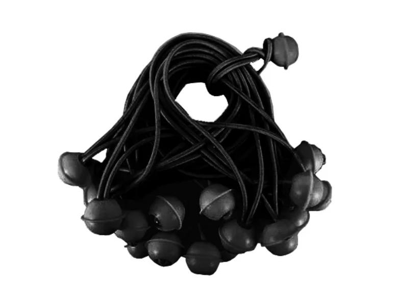 Ponyvafeszítő gumi, hosszú, fekete, 100db