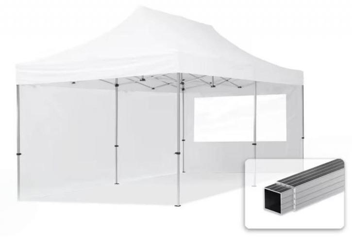 Pop-up Alumínium összecsukható pavilon rendezvénysátor 3x6m ponyva PVC 2db oldalfallal