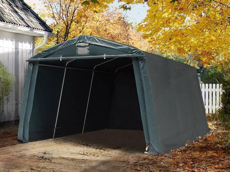 Premium Ponyvagarázs mobilgarázs 3,3x4,7m PVC ponyva zöld