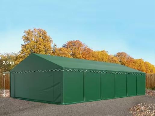 Premium Raktársátor tároló sátor 6x12 m ponyva  PVC  padlókerettel erősített szerkezettel zöld