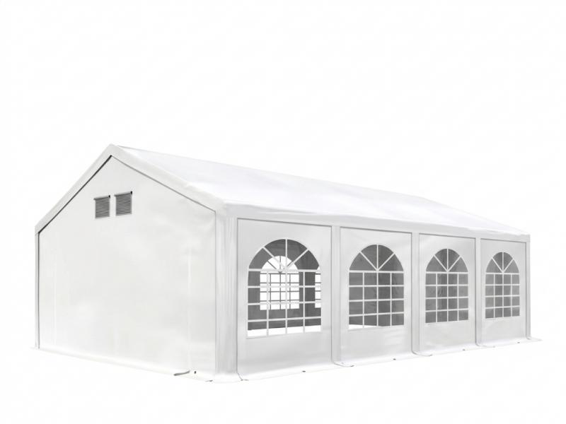 Premium rendezvénysátor sörsátor parti sátor  4x8 m ponyva PE 550  fehér padlókerettel