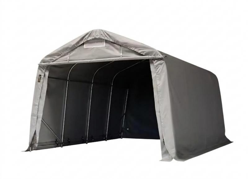 Professional Ponyvagarázs mobilgarázs autógarázs 3,3x4,8m, PVC ponyva, szürke statikai csomaggal