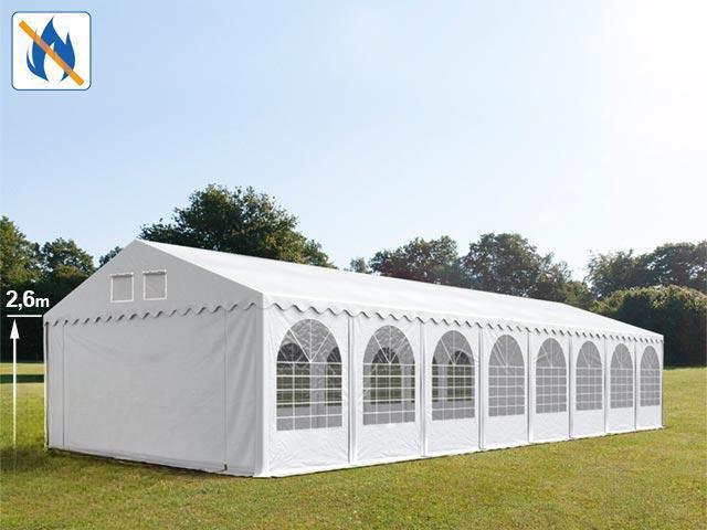 Professzionális extra erős rendezvénysátor 6x16 m ponyva lángálló PVC  oldalfalmagasság+ 2,6m, erősített szerkezet
