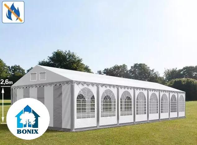 Professzionális extra erős rendezvénysátor 6x20 m ponyva lángálló PVC szürke + 2,6m
