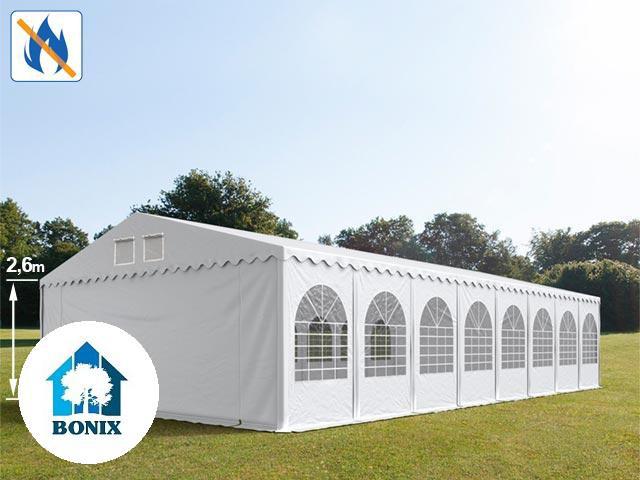 Professzionális extra erős rendezvénysátor party sátor 8x28 m, ponyva lángálló PVC fehér oldalmagasság + 2,6m (224 m2)