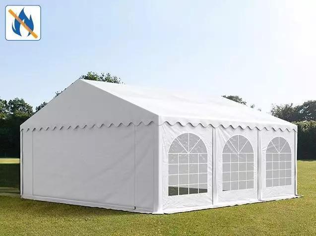 Professzionális lángálló rendezvénysátor 5x12 m, ponyva PVC fehér, erősített szerkezettel
