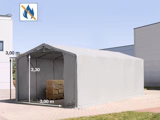 Professzionális ponyva csarnok raktársátor 5x10m oldalmagasság 3,00m ponyva lángálló PVC szürke