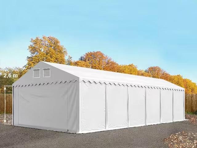 Professzionális raktársátor, ipari tároló sátor 6x12m ponyva PVC oldalmagasság +2,6 m padlókerettel