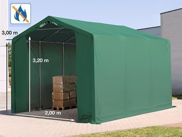 Professzionális raktársátor ponyva csarnok 3x6m  oldalmagasság 3,00m ponyva lángálló PVC  zöld