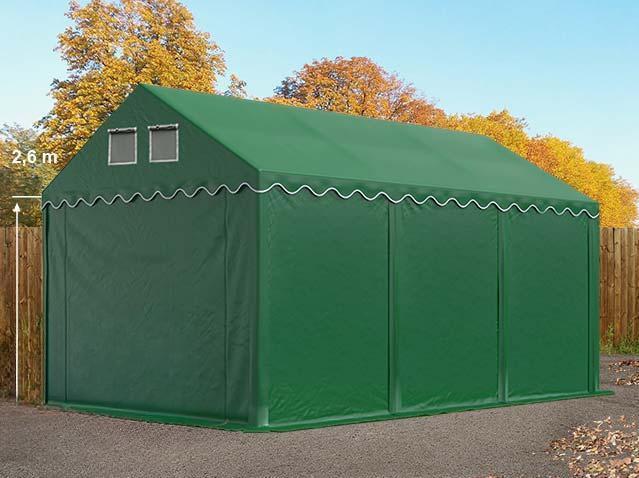 Professzionális  raktársátor, tároló sátor 3x6 m ponyva PVC oldalmagasság  +2,6 m erősített szerkezet zöld