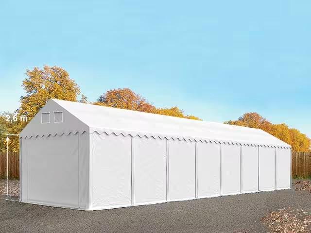 Professzionális  raktársátor, tároló sátor 4x16m ponyva PVC oldalfalmagasság+2,6 m erősített szerkezettel