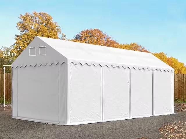 Professzionális raktársátor, tároló sátor 4x8m ponyva PVC oldalmagasság +2,6 m erősített szerkezettel