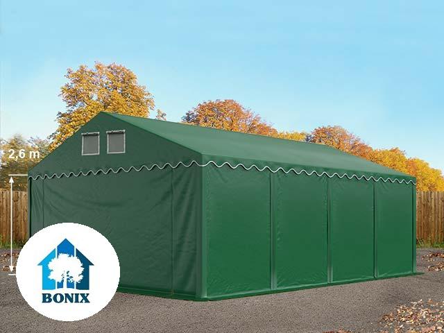 Professzionális raktársátor, tároló sátor 6x8m ponyva PVC oldalmagasság  +2,6 m erősített szerkezet zöld