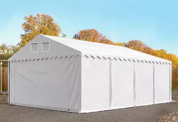Professzionális raktársátor, tároló sátor 6x8m ponyva PVC oldalmagasság +2,6 m erősített szerkezettel padlókerettel